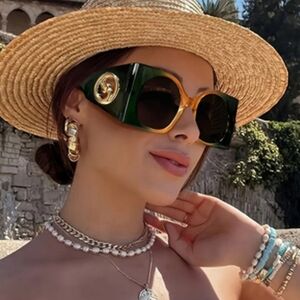 Stylish Green and Gold Sunglasses